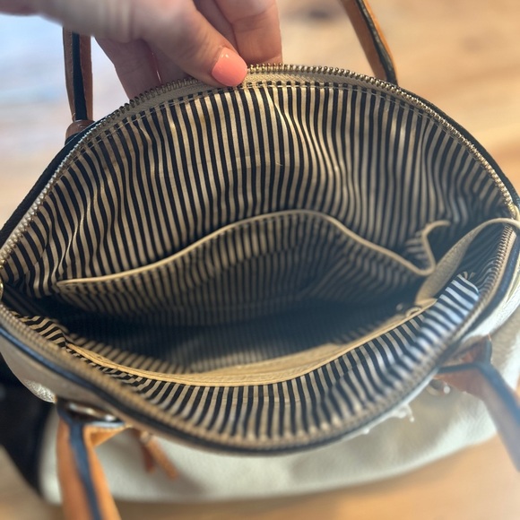 Danier Genuine Leather Luxury Cream and Tan Women's Handbag Like new - Picture 8 of 10